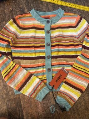 Missoni Multicolor Striped Knit Cardigan - Blue Trim
